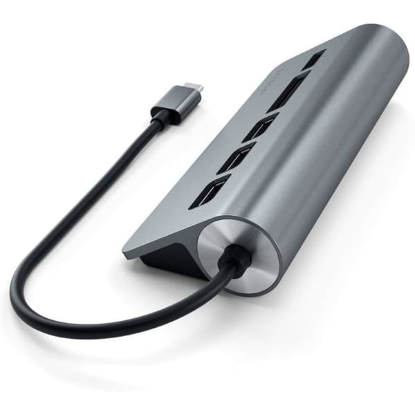 Typ C extern kortläsare med Satechi USB 3.0 Hub - grå - TU