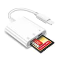 Miniatyrbild 1 av 4: SD/Micro SD-kortläsare för iPhone/iPad Plug and Play, SD-minneskortadapter med samtidig läsning och laddning
