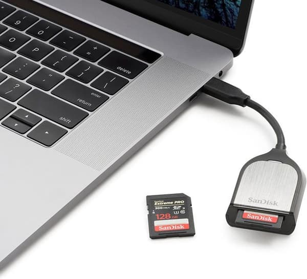 SANDISK Extreme PRO extern kortläsare - SD, SDHC UHS-I, SDXC UHS-I, SDHC UHS-II, SDXC UHS-II - USB-C