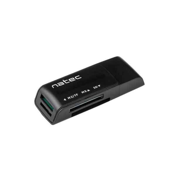NATEC MINI ANT 3 kortläsare - SDHC, MMC, M2, micro SD - USB 2.0 svart NCZ-0560