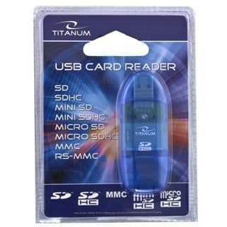SDHC TITANUM / MINISDHC / MICROSDHC / RS / MM KORTLÄSARE TA101B BLÅ USB 2.0 ESPERANZA TA101B
