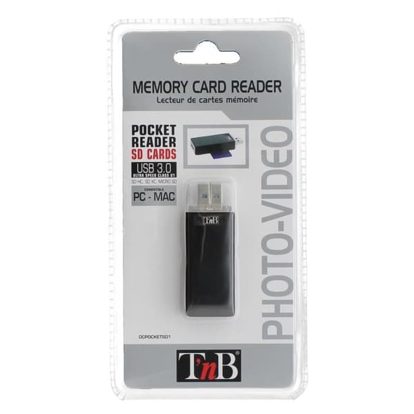 USB 3.0 minneskortläsare - TNB - Kompatibel med microSD, SDHC, SDXC - Svart