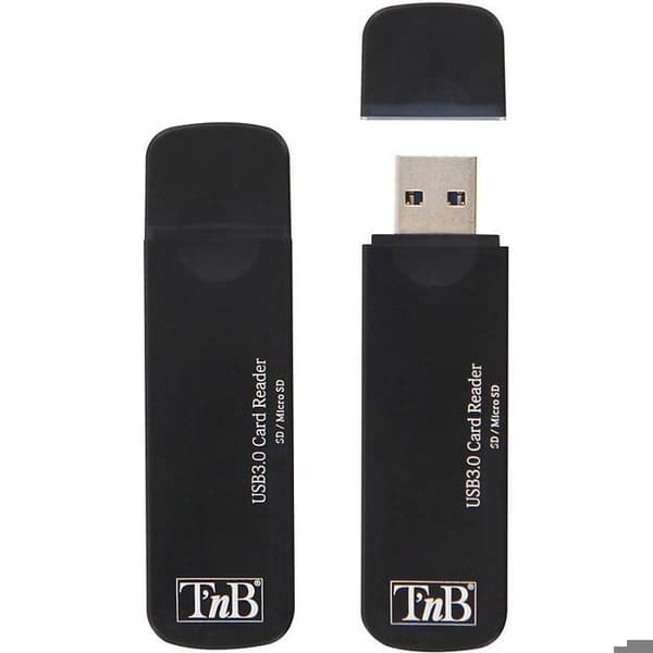 USB 3.0 minneskortläsare - TNB - Kompatibel med microSD, SDHC, SDXC - Svart