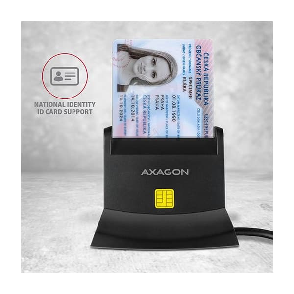 Korthållare - AXAGON - CRE-SM2 - USB 2.0 - Inomhus - Svart