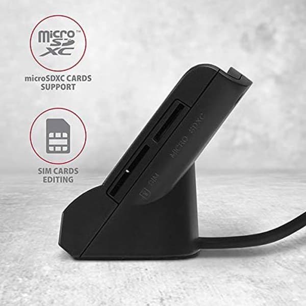 Korthållare - AXAGON - CRE-SM2 - USB 2.0 - Inomhus - Svart