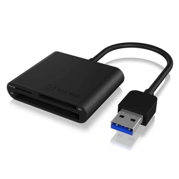 RaidSonic ICY BOX IB-CR301-U3 Kortläsare (CF I, SD, CF, microSD, SDHC, SDXC, SDHC UHS-I, SDXC UHS-I) USB 3.0