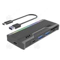 Miniatyrbild 1 av 4: INN Multifunktionell kortläsare nvme pcie m.2 10gbps med rgb-ljus ssd-fodral för tf-kort/sd-kort/usb-minnen/ssd-hårddiskar