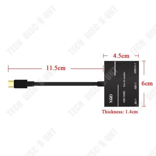 Typ-C till XQD-kort, SD-kortläsare, hög hastighet, USB3.0HUB, hög hastighet, kompatibel med USB3.0/2.0
