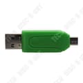 Miniatyrbild 3 av 3: TD® USB 2.0 Flash Drive + TF-Micro SD-SD till Micro USB OTG-kortläsare för enhet med multifunktionell USB-port - grön