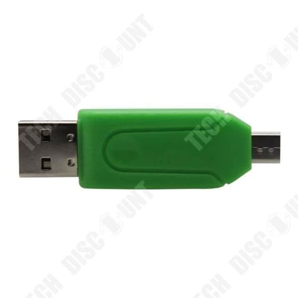 TD® USB 2.0 Flash Drive + TF-Micro SD-SD till Micro USB OTG-kortläsare för enhet med multifunktionell USB-port - grön
