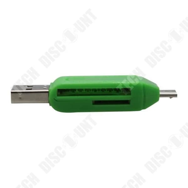 TD® USB 2.0 Flash Drive + TF-Micro SD-SD till Micro USB OTG-kortläsare för enhet med multifunktionell USB-port - grön