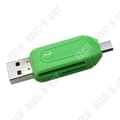 Miniatyrbild 1 av 3: TD® USB 2.0 Flash Drive + TF-Micro SD-SD till Micro USB OTG-kortläsare för enhet med multifunktionell USB-port - grön