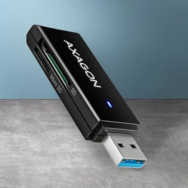Kortläsare - AXAGON - CRE-S2N - USB-A 3.2 Gen 1 - Kompatibel med SD och microSD - Svart