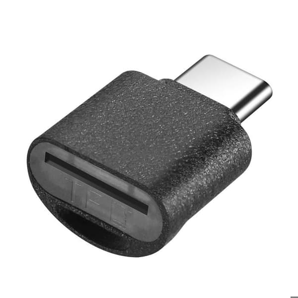 SD- och TF-kortläsare - Avizar - USB-C laddadapter - Svart