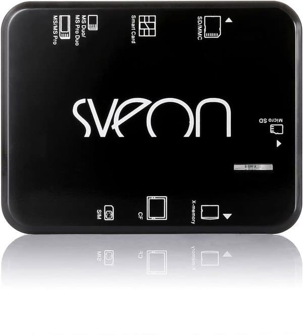 Sveon extern minneskortläsare Elektronisk dni-läsare + Kort + SIM + CF Svart Svart