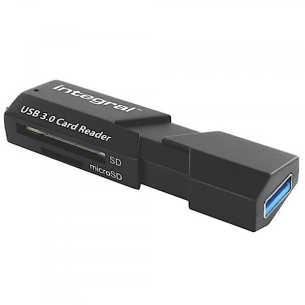 Kortläsare - INTEGRAL - USB 3.0 - SD & microSD - Ultra snabba överföringar - Kompakt