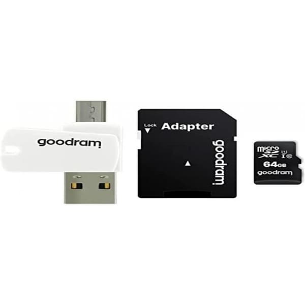GOODRAM ALLT I EN M1A4-kortläsare med USB/Micro USB-port och mikrokort - Vit