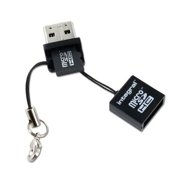 Micro SD-minneskortläsare - USB - INTEGRAL - Svart - microSD/microSDHC-kompatibel - 2 års garanti