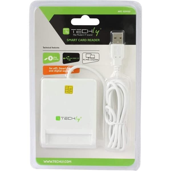 Smart Card Reader/Writer USB 2.0 Compact White I-Card cam-usb2ty