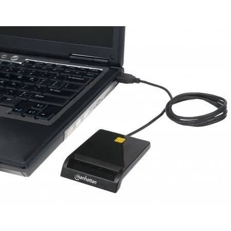 Manhattan 102049 USB 2.0 Smart Card Reader - Svart