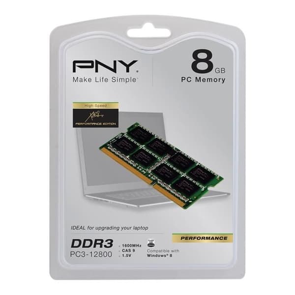 RAM-minne SODIMM - PNY - 8GB - DDR3L 1600MHz - 204-pin SO-DIMM - Grön färg
