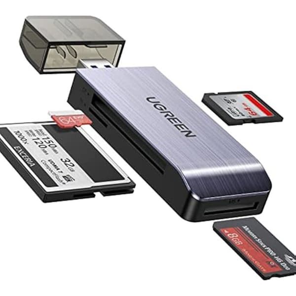 USB 3.0 Kortläsare - UGREEN - SD Micro SD TF MS CF Adapter - Aluminium - Grå