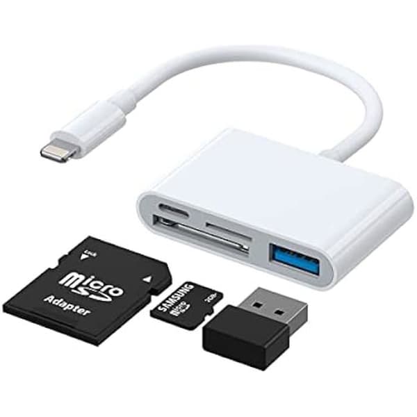 Lightning-adapter - JOYROOM - S-H142 - SD/microSD-kortläsare - USB OTG - Vit