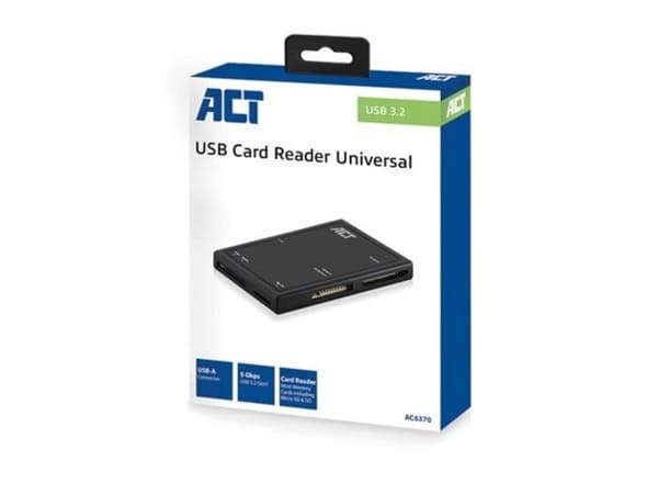Minneskortläsare - ACT - AC6370 - USB 3.2 Gen 1 - Kompakt design - 5 års garanti
