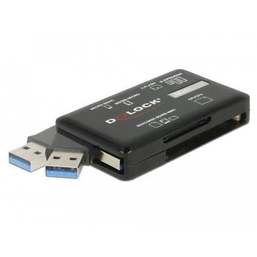 DELOCK 91758 MINNESKORTSLÄSARE USB 3.2 GEN 1 (3.1 GEN 1) SVART