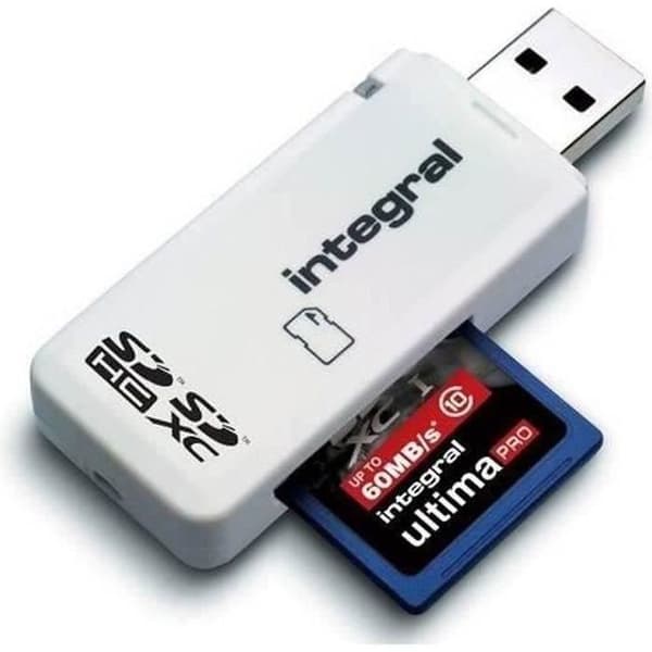 INTEGRAL SD/MMC kortläsare - USB 2.0 - Kompatibel med MultiMediaCard, SD, MMCmobile, MMCplus, SDHC, SDXC