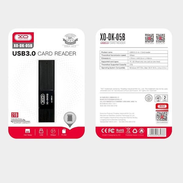 USB 3.0 kortläsare - SD & microSD platser - Snabb överföring 5 Gbps - Ultra kompakt kapacitet upp till 2TB