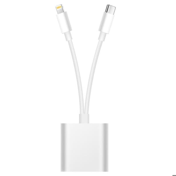 SD- och MicroSD-kortläsare till USB-C och Lightning Överföring 480 Mbps LinQ Vit