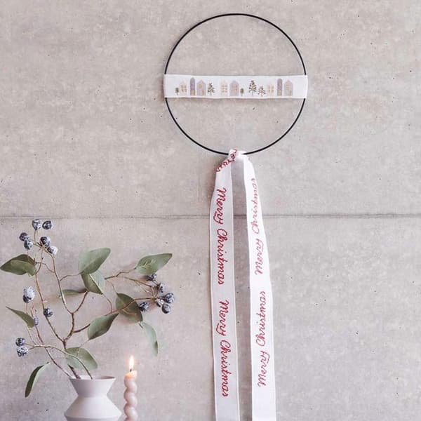 God Jul broderisats metallcirkel Ø 15 cm