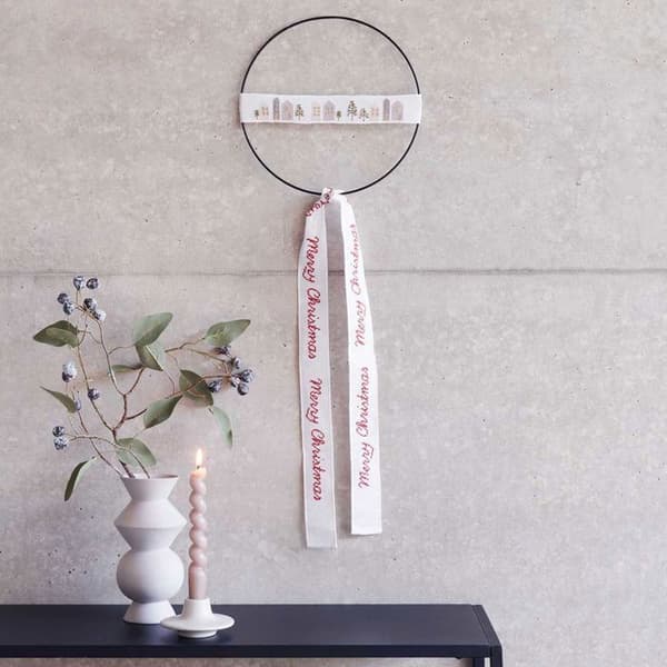 God Jul broderisats metallcirkel Ø 15 cm