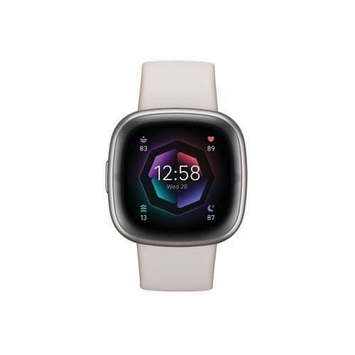 Annan koppling - Fitbit Sense 2 - Vit/Aluminium - One Size - Vuxen Platina, Vit
