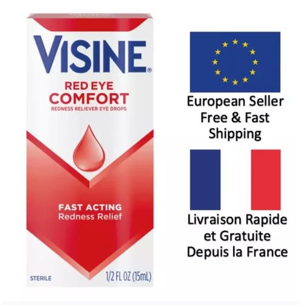 Ögondroppar - Visine - Avsvällande - 15 ml - Hypoallergen - Vätska
