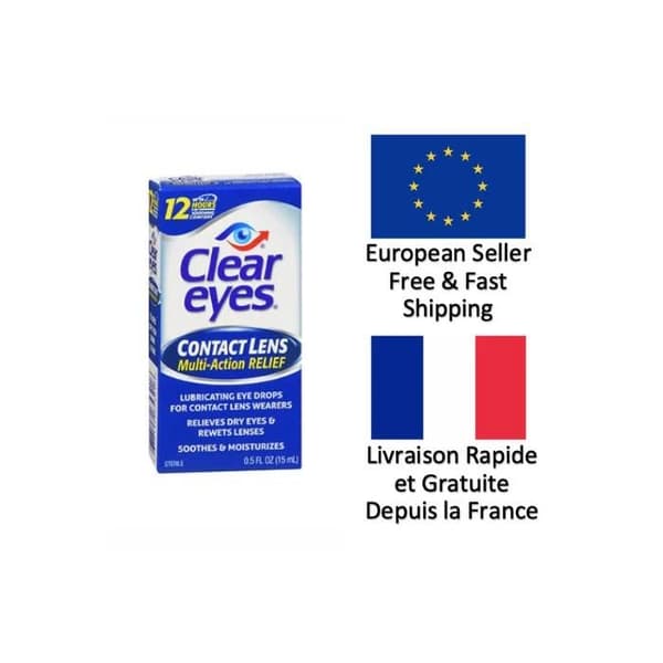Clear Eyes Kontaktlinsöga Lindring Svalkande ögondroppar 15 ml