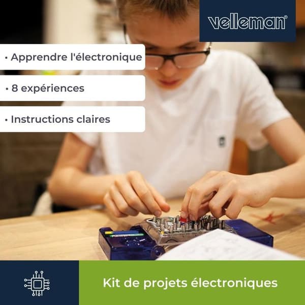 Velleman Electronics projektsats - 8 experiment - LED & musik