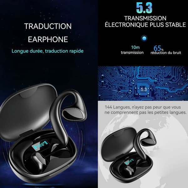 Översättningshörlurar - INN - Modell INN® - 144 språk - 7 timmars batteritid - Bluetooth 5.3