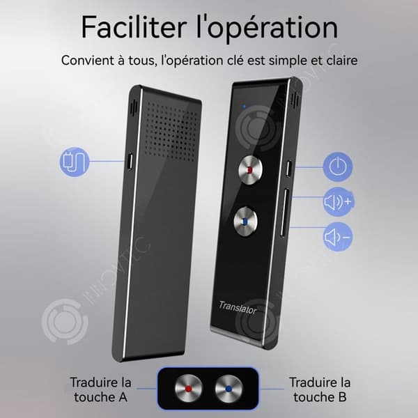 INN Röstöversättare med omedelbar översättning av 97 språk stöder intelligent Bluetooth-översättare i aluminiumlegering.