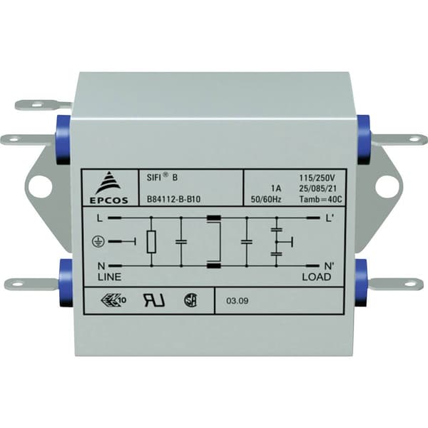 TDK B84112BB120 B84112BB120 Brusfilter Flamhämmande 250 V/AC 20 A 1.8 mH (L x B x H) 84 x 125 x 38.1 mm 1 st