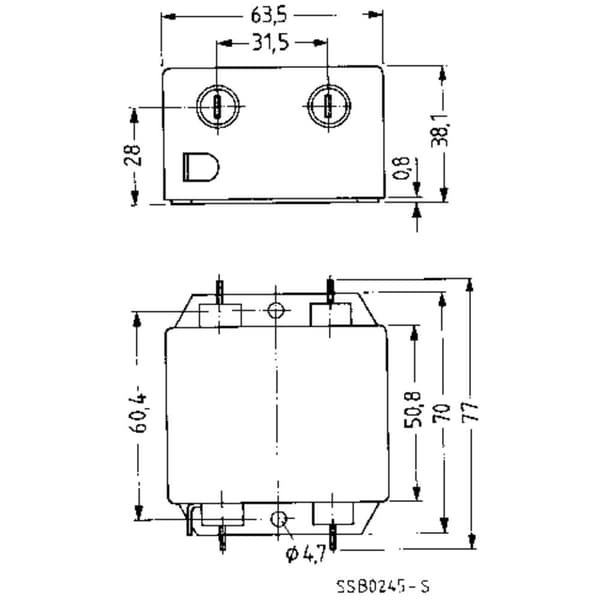 TDK B84111AB120 B84111AB120 Brusfilter Flamhämmande 250 V/AC 20 A 0.47 mH (L x B x H) 63.5 x 77 x 38.1 mm 1 st