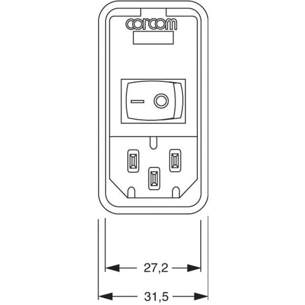 TE Connectivity 7-6609107-2 PS0S0DS6B=C1185 Nätfilter med brytare, med 2 säkringar, med IEC-kontakt 250 V/AC 6 A 1 st