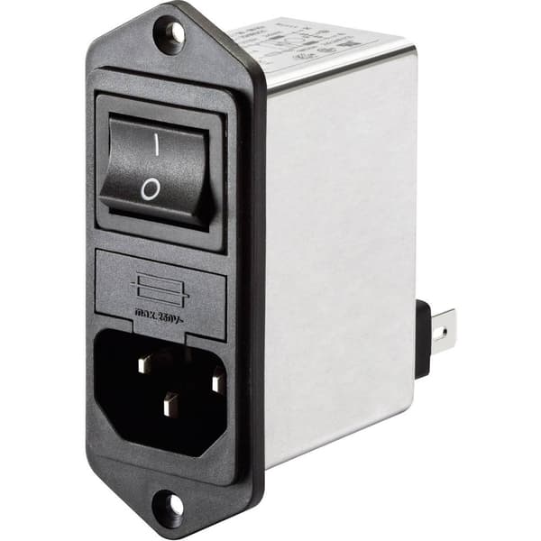 Schaffner FN 282-2-06 FN 282-2-06 Nätfilter med brytare, med IEC-kontakt 250 V/AC 2 A 2 mH 1 st