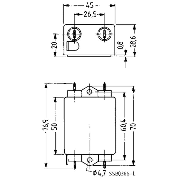TDK B84111AB60 B84111AB60 Brusfilter Flamhämmande 250 V/AC 6 A 1.8 mH (L x B x H) 45 x 76.5 x 28.6 mm 1 st