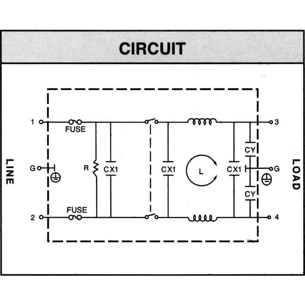Yunpen 521361 YQ01A1 Nätfilter med IEC-kontakt, med brytare, med 2 säkringar 250 V/AC 1 A 10.5 mH (L x B x H) 68 x 52.5