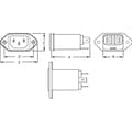 Miniatyrbild 3 av 3: TE Connectivity 6609006-9 6609006-9 Nätfilter med IEC-kontakt 250 V/AC 6 A 465 mH 1 st