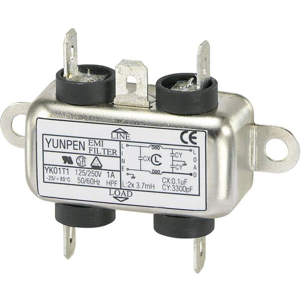 Yunpen 530105 YK01T1 Brusfilter 250 V/AC 1 A 3.7 mH (L x B x H) 44 x 48.7 x 18 mm 1 st