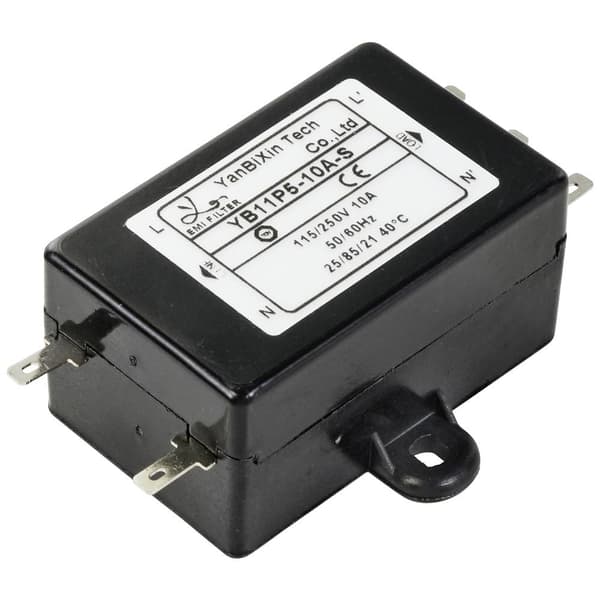 TRU COMPONENTS TC-10471952 Nätfilter 250 V/AC 10 A 0.3 mH (L x B x H) 68 x 50 x 25 mm 1 st
