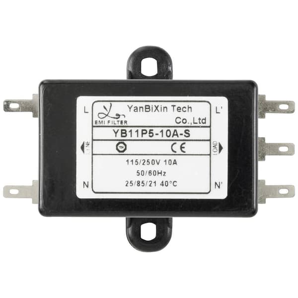 TRU COMPONENTS TC-10471952 Nätfilter 250 V/AC 10 A 0.3 mH (L x B x H) 68 x 50 x 25 mm 1 st